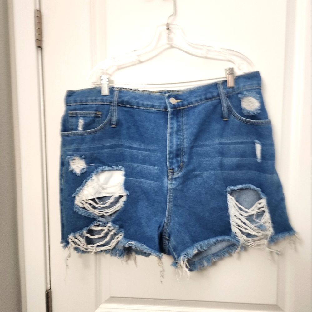 3/$30 Distressed Blue Denim Shorts